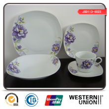 Design roxo porcelana Dinnerset em forma quadrada